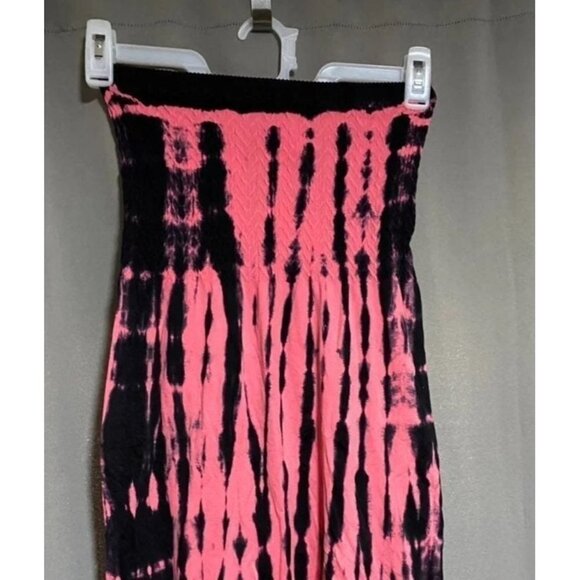 Exist Tie Dye Beach dress one size Pink and black boho vacation - Picture 2 of 4